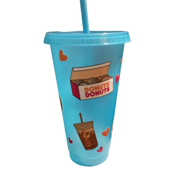 NEW handmade “Donuts” UVDTF reusable‎ cold cup Rainbow Daisy 24oz - Picture 4 of 9